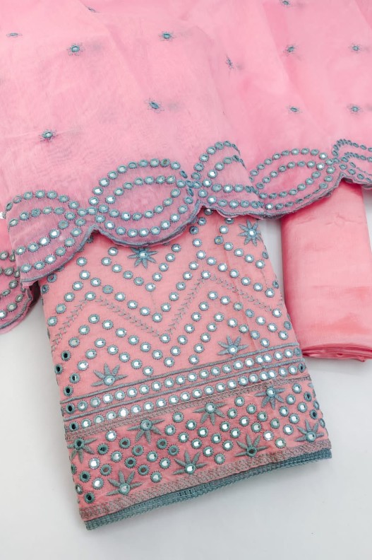 Fancy Chanderi Silk with Multi Mirror Work Salwar Suit